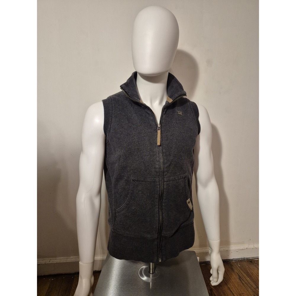 Nike Size L (12-14) Women's Sweatshirt Vest Full Zip Grey Sherpa Lined